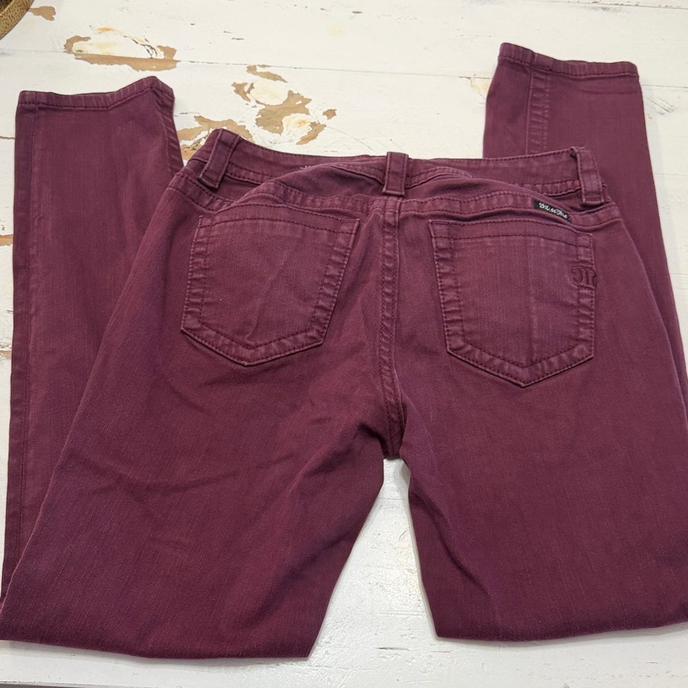 Miss Me Burgundy Mid-Rise Skinny Jeans - Picture 8 of 11